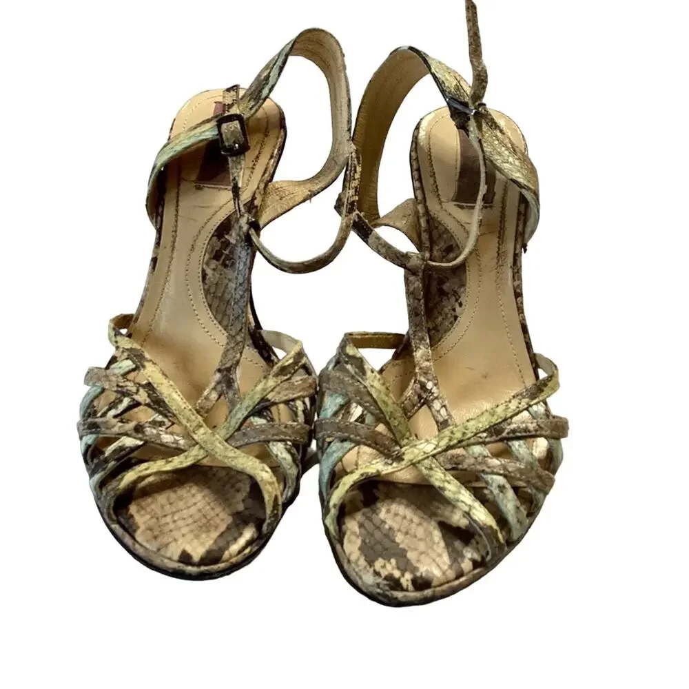 Via Spiga Gold Strappy High Heel Sandals